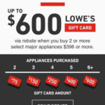 Bonus Savings Up To 600 Lowe s Gift Card Via Rebate For Select