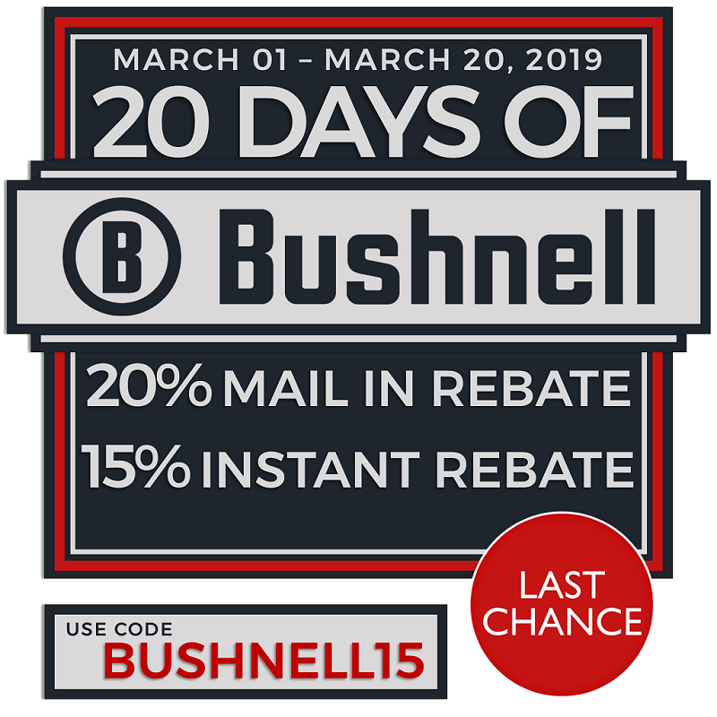 Bushnell Sale Save 32 15 Instant Rebate 20 Mail in Rebate 