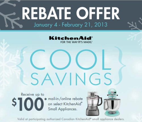 Canadian Daily Deals KitchenAid Rebate Offer Receive Up To 100 Mail