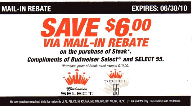 Coupon STL Budweiser Select Rebate Save 6 On Steak