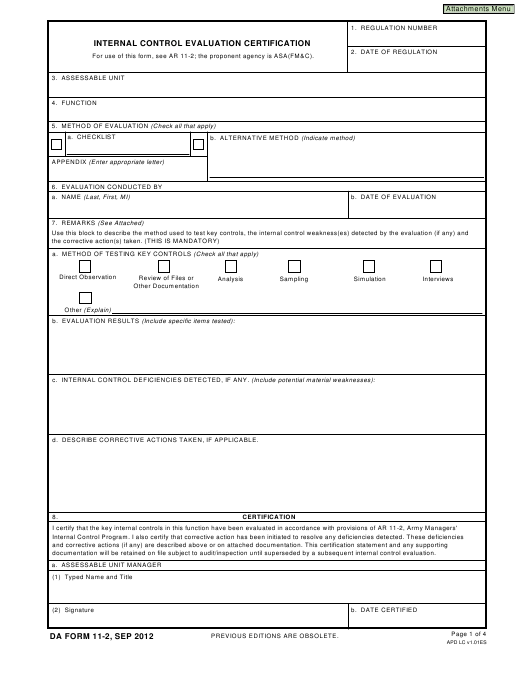 Da Form 11 2 R Fillable Fillable Form 2022