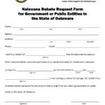 Delaware Naloxone Rebate Request Form For Government Or Public Entitles