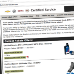 GM Certified Service Rebates