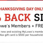 Lowes 15 Rebate On Online Purchase Max 500 Thanksgiving