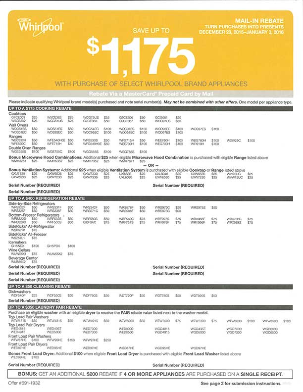 Manufacturer Rebates Signature Appliances