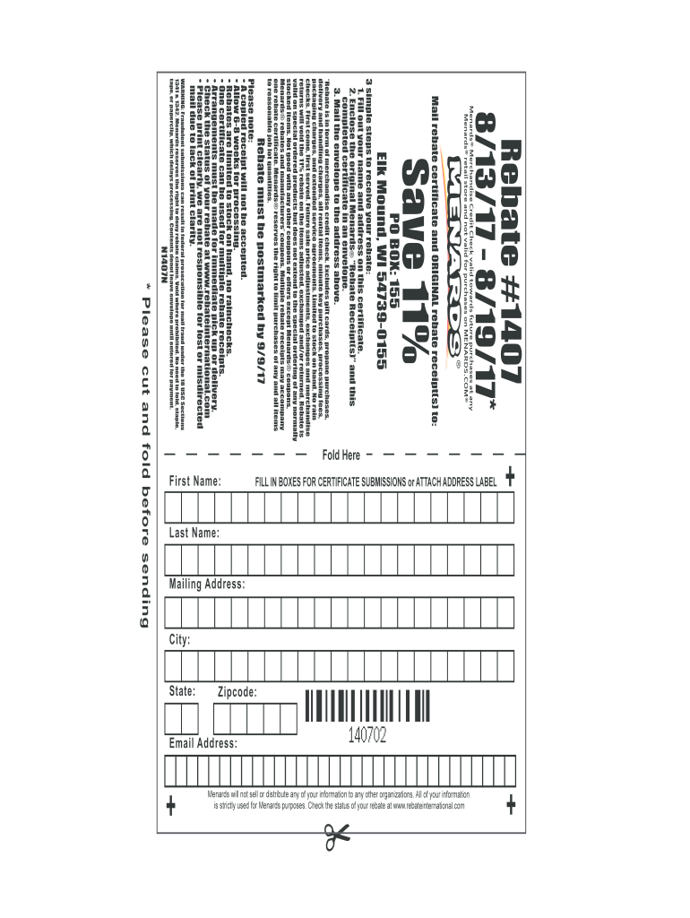 Menards Rebate 1407 2017 2022 Fill And Sign Printable Template Online