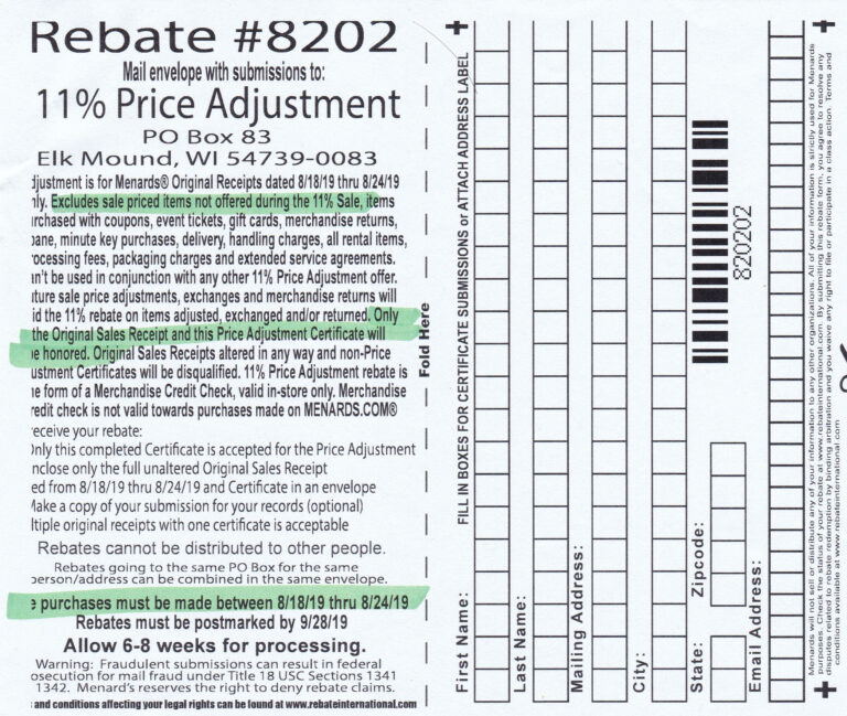 Printable Menards Rebate Form 2022 RebateMenards