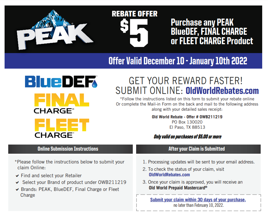 Blue Def Rebate Printable Rebate Form