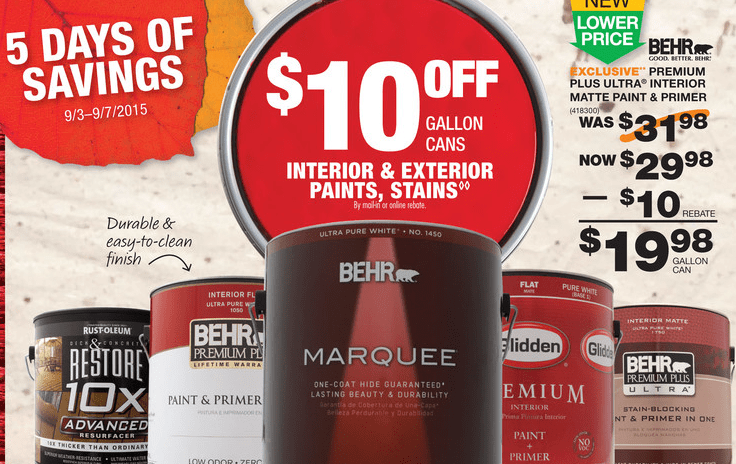 Home Depot Behr Rebate Labor Day HomeDepotRebates