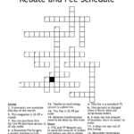 Rebate And Fee Schedule Crossword WordMint