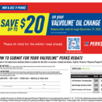 Valvoline Rebate Forms Printable Rebate Form